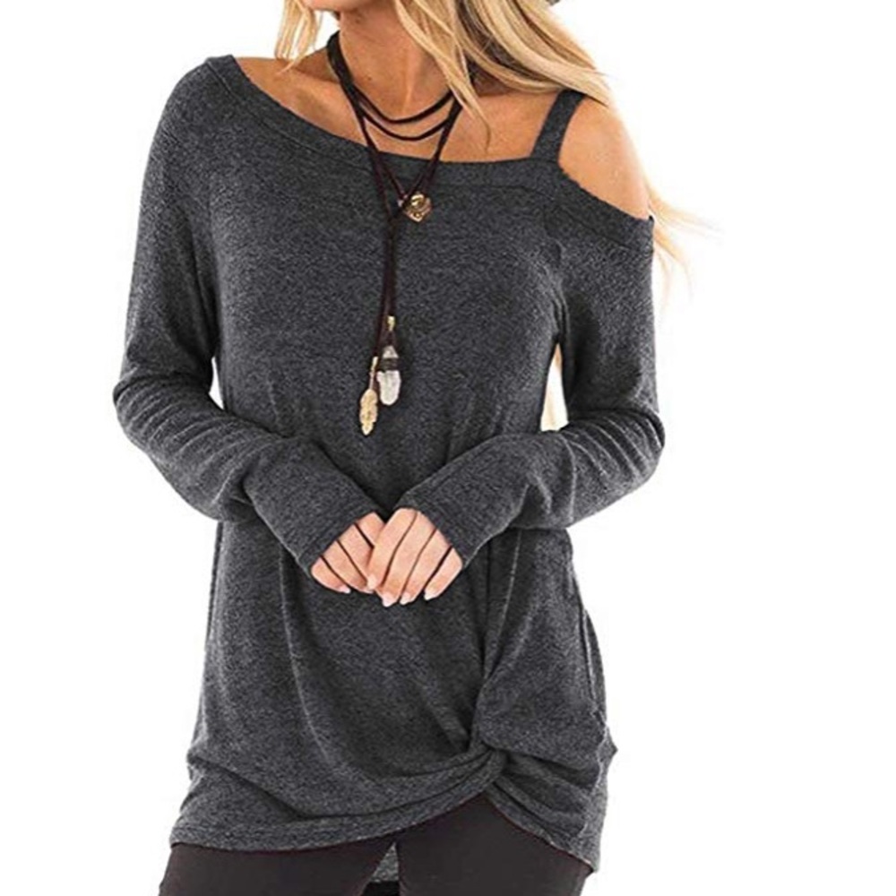 Super cute woman top long sleeve knot twist front - Picture 6 of 8